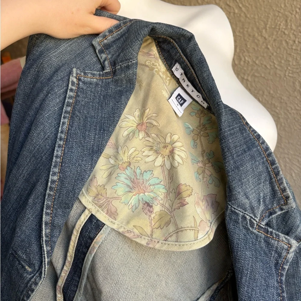 Gap blue denim blazer Size 4 - Picture 6 of 8